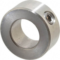 Climax Metal Products - 11/16" Bore, Stainless Steel, Set Screw Shaft Collar - 1-1/4" Outside Diam, 9/16" Wide - Industrial Tool & Supply