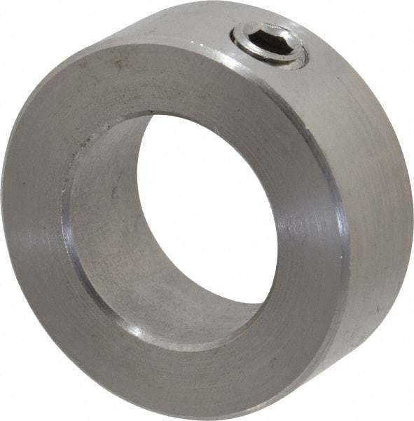 Climax Metal Products - 7/8" Bore, Stainless Steel, Set Screw Shaft Collar - 1-1/2" Outside Diam, 9/16" Wide - Industrial Tool & Supply