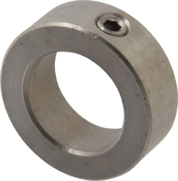 Climax Metal Products - 1-1/4" Bore, Stainless Steel, Set Screw Shaft Collar - 2" Outside Diam, 11/16" Wide - Industrial Tool & Supply