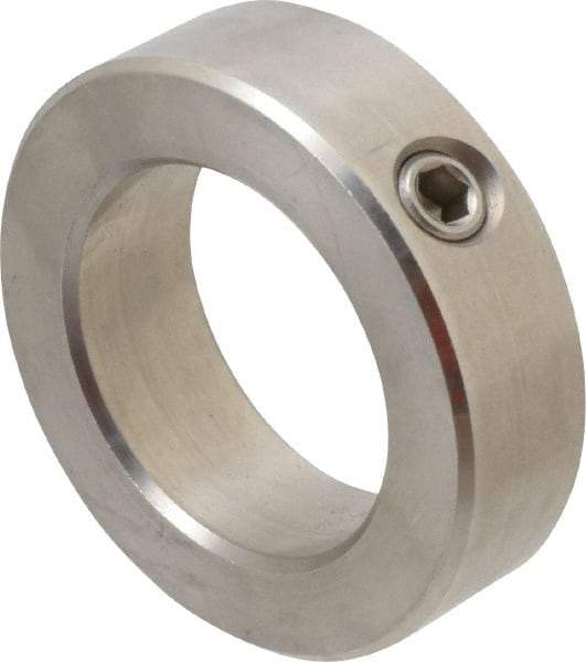 Climax Metal Products - 1-15/16" Bore, Stainless Steel, Set Screw Shaft Collar - 3" Outside Diam, 7/8" Wide - Industrial Tool & Supply