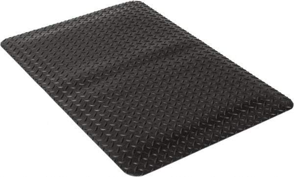 Wearwell - 3' Long x 2' Wide, Dry Environment, Anti-Fatigue Matting - Black, Vinyl with Urethane Sponge Base, Beveled on 4 Sides - Industrial Tool & Supply