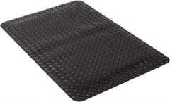 Wearwell - 3' Long x 2' Wide, Dry Environment, Anti-Fatigue Matting - Black, Vinyl with Urethane Sponge Base, Beveled on 4 Sides - Industrial Tool & Supply