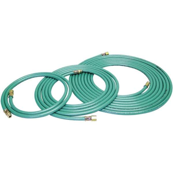 Dynabrade - 8mm ID x 12.7" OD 12' Long Multipurpose Air Hose - Male/Male Ends, 90 Working psi, Green - Industrial Tool & Supply
