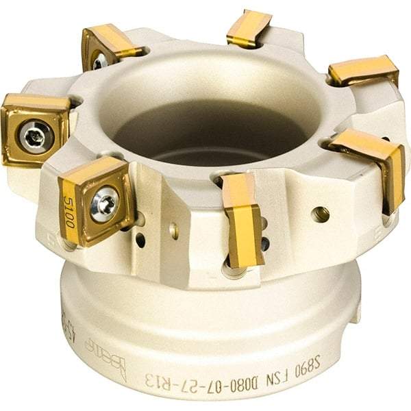Iscar - 2" Cut Diam, 3/4" Arbor Hole, 0.354" Max Depth of Cut, 88° Indexable Chamfer & Angle Face Mill - 5 Inserts, OXMT 0507\xB6S890 SN.U 1305 Insert, Right Hand Cut, 5 Flutes, Series Helido - Industrial Tool & Supply