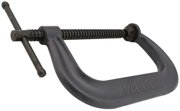 Hargrave - Regular-Duty 2" Max Opening, 2" Throat Depth, Forged Steel Standard C-Clamp - 3,500 Lb Capacity, 0" Min Opening, Extra Deep Throat - Industrial Tool & Supply