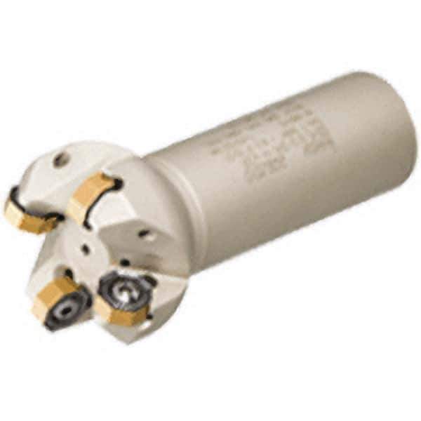 Iscar - 1-1/4" Cut Diam, 0.49" Max Depth of Cut, 1-1/4" Shank Diam, 9.84" OAL, Indexable Square Shoulder Helical End Mill - T490 LN.. 1306 Inserts, Cylindrical Shank, 90° Lead Angle, Through Coolant, Series Helitang - Industrial Tool & Supply