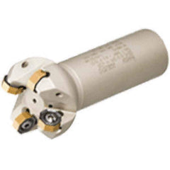 Iscar - 1-1/4" Cut Diam, 0.49" Max Depth of Cut, 1-1/4" Shank Diam, 9.84" OAL, Indexable Square Shoulder Helical End Mill - T490 LN.. 1306 Inserts, Cylindrical Shank, 90° Lead Angle, Through Coolant, Series Helitang - Industrial Tool & Supply