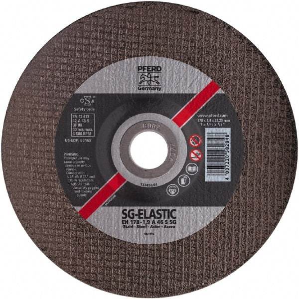 PFERD - 46 Grit, 4-1/2" Wheel Diam, 1/8" Wheel Thickness, Type 27 Depressed Center Wheel - Aluminum Oxide - Industrial Tool & Supply