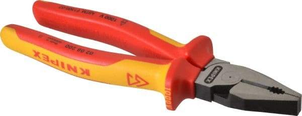 Knipex - 8" OAL, 1/2" Capacity, Lineman's - 1-7/16" Jaw Length x 1" Jaw Width - Industrial Tool & Supply