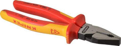 Knipex - 8" OAL, 1/2" Capacity, Lineman's - 1-7/16" Jaw Length x 1" Jaw Width - Industrial Tool & Supply
