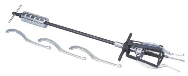 Posi Lock Puller - 5 Piece, 5 Ton Capacity, 9/16 to 5-1/4" Spread, Slide Hammer Set - 3 Jaws, 6" Reach - Industrial Tool & Supply