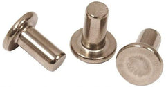 RivetKing - 0.241" Body Diam, Flat Steel Tinners Solid Rivet - 0.479" Length Under Head - Industrial Tool & Supply