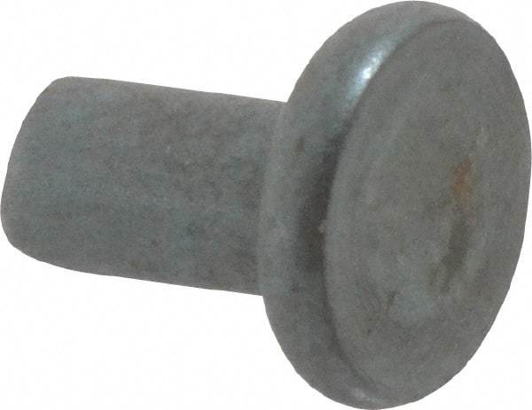 RivetKing - 0.15" Body Diam, Flat Steel Tinners Solid Rivet - 0.291" Length Under Head - Industrial Tool & Supply