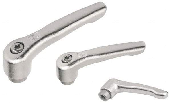 KIPP - M10 x 1.5, 19mm Hub Diam, Stainless Steel Female Threaded Insert Adjustable Clamping Handle - 109mm OAL, 63mm High, 17mm Hole Depth - Industrial Tool & Supply