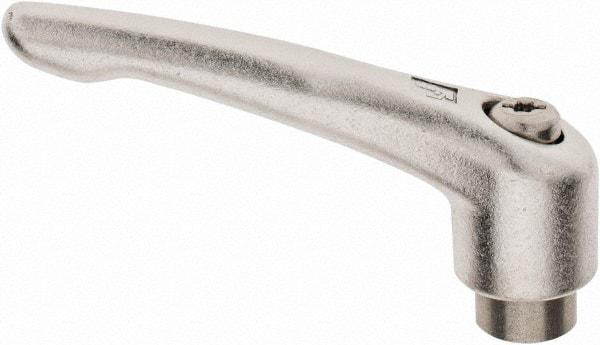 KIPP - 1/2-13, 19mm Hub Diam, Stainless Steel Female Threaded Insert Adjustable Clamping Handle - 109mm OAL, 63mm High, 17mm Hole Depth - Industrial Tool & Supply