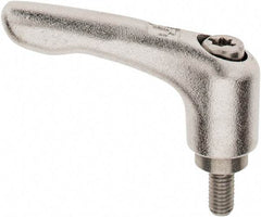 KIPP - M5 x 0.08, 10mm Hub Diam, Stainless Steel Threaded Stud Adjustable Clamping Handle - 10mm Stud Length, 47mm OAL, 31mm High - Industrial Tool & Supply
