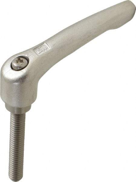 KIPP - 5/16-18, 17/32" Hub Diam, Stainless Steel Threaded Stud Adjustable Clamping Handle - 1-31/32" Stud Length, 74.5mm OAL, 42.5mm High - Industrial Tool & Supply
