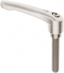 KIPP - 3/8-16, 17/32" Hub Diam, Stainless Steel Threaded Stud Adjustable Clamping Handle - 1-31/32" Stud Length, 74.5mm OAL, 42.5mm High - Industrial Tool & Supply