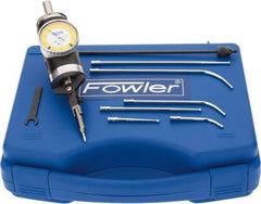 Fowler - 7 Piece, 0" to 1/4" Measuring Range, 1.6" Dial Diam, 0-50 Dial Reading, White Dial Test Indicator Kit - 0.0005" Dial Graduation - Industrial Tool & Supply