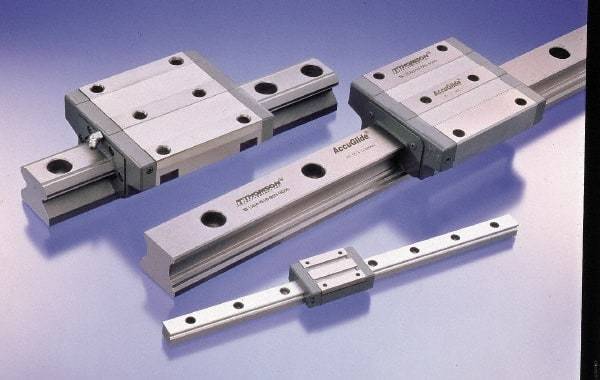 Thomson Industries - 500mm OAL x 45mm Overall Width x 40mm Overall Height Roller Rail System - 105mm Between Holes - Industrial Tool & Supply