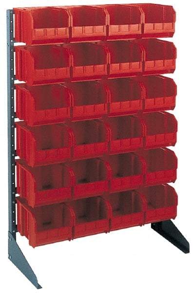 Quantum Storage - 250 Lb Capacity, 15" Deep x 36" Wide x 53" High, Steel Pick Rack - 1 Side, 24 Yellow Polyethylene/Polypropylene Bins - Industrial Tool & Supply
