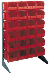 Quantum Storage - 250 Lb Capacity, 15" Deep x 36" Wide x 53" High, Steel Pick Rack - 1 Side, 24 Ivory Polyethylene/Polypropylene Bins - Industrial Tool & Supply