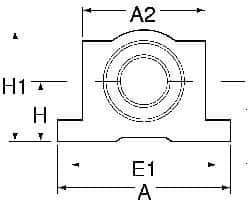 Thomson Industries - 25mm Inside Diam, 6,700 Lbs. Dynamic Capacity, Open Single Pillow Block Linear Bearing - 51mm Overall Height x 78" Overall Width, 40mm Btw Mount Hole Centers - Industrial Tool & Supply