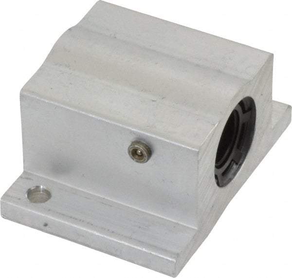 Thomson Industries - 3/8" Inside Diam, 100/200 Lbs. Dynamic Capacity, Closed Single Pillow Block Linear Bearing - 0.94" Overall Height x 1-3/4" Overall Width - Industrial Tool & Supply