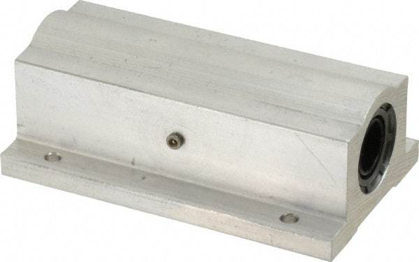 Thomson Industries - 1/2" Inside Diam, 255/510 Lbs. Dynamic Capacity, Closed Twin Pillow Block Linear Bearing - 1-1/4" Overall Height x 2" Overall Width - Industrial Tool & Supply