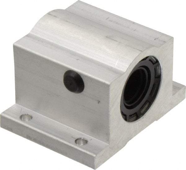 Thomson Industries - 5/8" Inside Diam, 620/1240 Lbs. Dynamic Capacity, Closed Single Pillow Block Linear Bearing - 1.63" Overall Height x 2-1/2" Overall Width - Industrial Tool & Supply