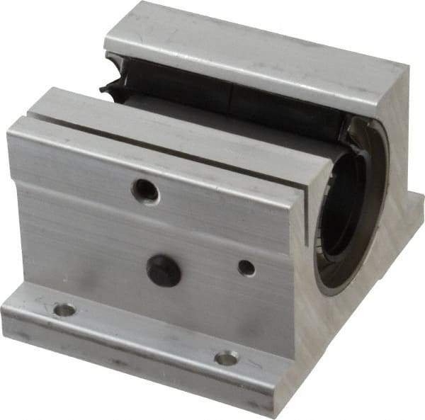 Thomson Industries - 1-1/4" Inside Diam, 2350/4700 Lbs. Dynamic Capacity, Open Single Pillow Block Linear Bearing - 2.56" Overall Height x 4" Overall Width - Industrial Tool & Supply