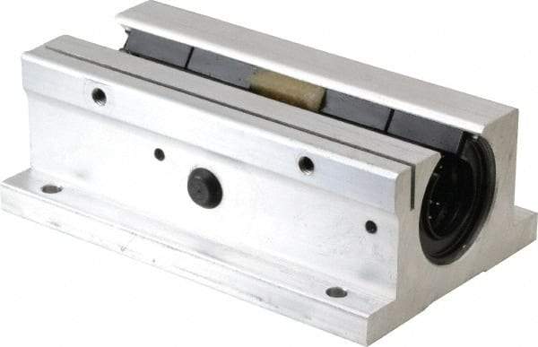 Thomson Industries - 3/4" Inside Diam, 1130/2260 Lbs. Dynamic Capacity, Open Twin Pillow Block Linear Bearing - 1.56" Overall Height x 2-3/4" Overall Width - Industrial Tool & Supply
