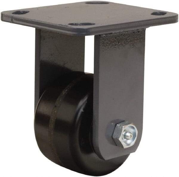 Hamilton - 3-1/4" Diam x 2" Wide x 5-1/4" OAH Top Plate Mount Rigid Caster - Phenolic, 700 Lb Capacity, Straight Roller Bearing, 4 x 4-1/2" Plate - Industrial Tool & Supply