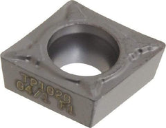 Seco - CCMT32.51 F1 Grade TP1020 Cermet Turning Insert - Uncoated, 80° Diamond, 3/8" Inscr Circle, 5/32" Thick, 1/64" Corner Radius - Industrial Tool & Supply