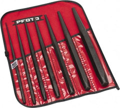 Proto - 7 Piece, 3/32 to 3/8", Drift Punch Set - Hex Shank, Steel, Comes in Tool Roll - Industrial Tool & Supply