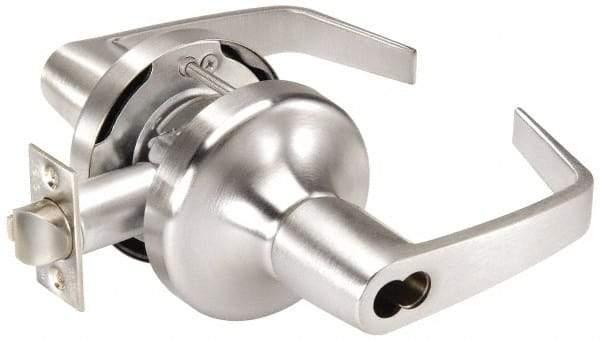 Yale - Grade 1 Entrance Lever Lockset for 1-3/4" Thick Doors - 2-3/4" Back Set, SFIC Cylinder, Cast Zinc/Cold Forged Brass, Satin Chrome Finish - Industrial Tool & Supply