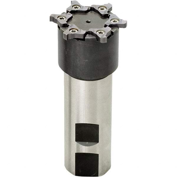 Iscar - Shank Connection, 1.968" Cutter Diam, 6 Tooth Indexable Slotting Cutter - 1-1/4" Shank Diam, TRIB Toolholder, TRI Insert, Right Hand Cutting Direction - Industrial Tool & Supply