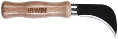 Irwin - Fixed Linoleum Knife - 4.3333" Blade, Silver & Brown Wood Handle, 1 Blade Included - Industrial Tool & Supply