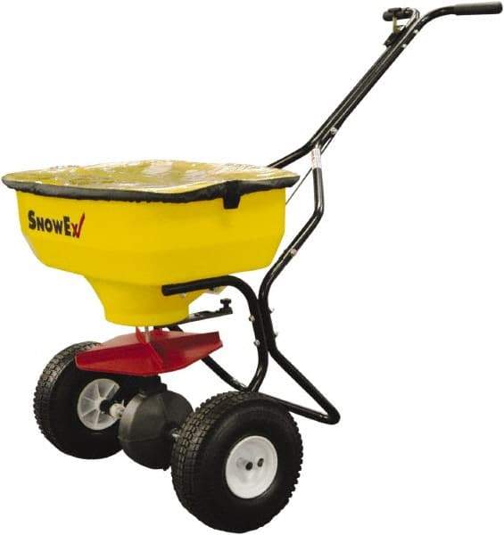 Trynex - 100 Lb Polyethylene Walk Behind Broadcast Landscape Spreader - 10" Pneumatic Wheels - Industrial Tool & Supply