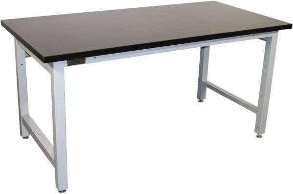 Proline - 60 Wide x 30" Deep x 36" High, Chem-Guard Workbench - Adjustable Height Legs, Blue - Industrial Tool & Supply