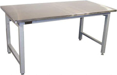 Proline - 60 Wide x 36" Deep x 36" High, Stainless Steel Workbench - Adjustable Height Legs, Gray - Industrial Tool & Supply