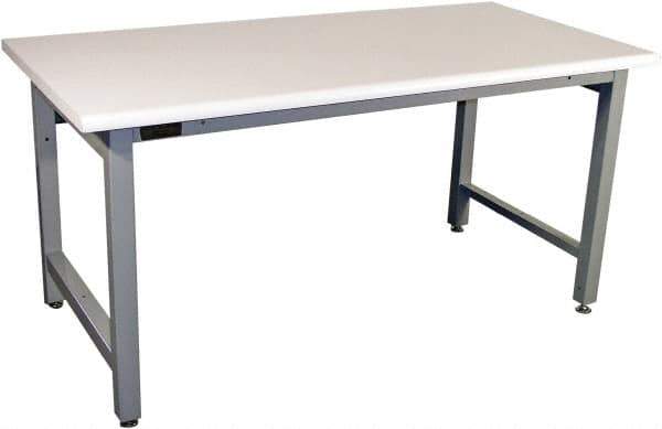 Proline - 60 Wide x 36" Deep x 36" High, Static Dissipative Workbench - Adjustable Height Legs, Gray - Industrial Tool & Supply
