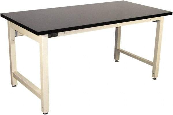 Proline - 60 Wide x 36" Deep x 36" High, Chem-Guard Workbench - Adjustable Height Legs, Beige - Industrial Tool & Supply
