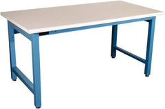 Proline - 60 Wide x 30" Deep x 36" High, Static Dissipative Workbench - Adjustable Height Legs, Blue - Industrial Tool & Supply