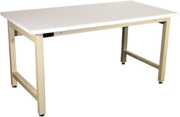 Proline - 60 Wide x 30" Deep x 36" High, Static Dissipative Workbench - Adjustable Height Legs, Beige - Industrial Tool & Supply