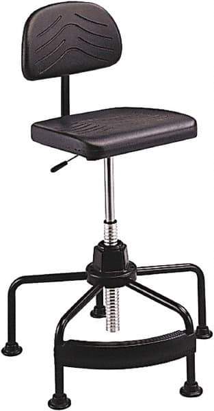 Safco - 17 to 35" High Industrial Chair - 25" Wide x 24" Deep, Polyurethane Seat, Black - Industrial Tool & Supply