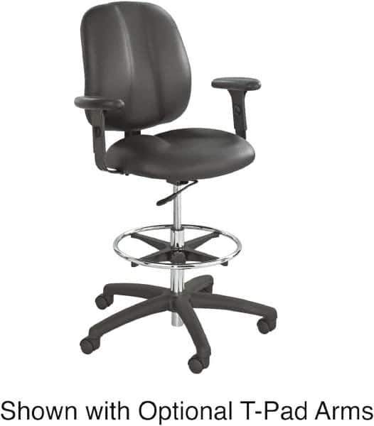 Safco - 22 to 32" High Extended Height Chair - 26" Wide x 27" Deep, Vinyl Seat, Black - Industrial Tool & Supply