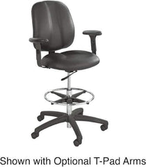 Safco - 22 to 32" High Extended Height Chair - 26" Wide x 27" Deep, Vinyl Seat, Black - Industrial Tool & Supply