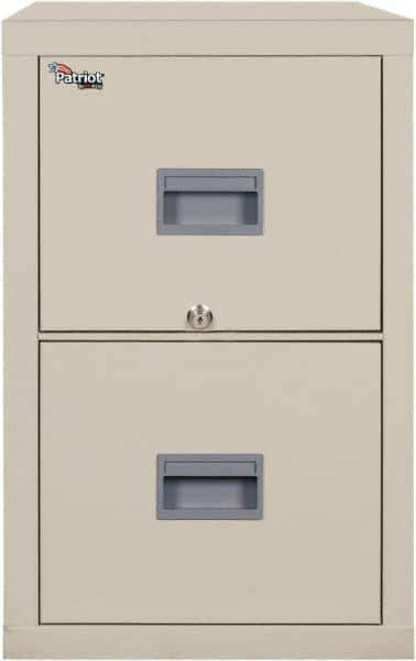 FireKing - 17-3/4" Wide x 27-3/4" High x 25" Deep, 2 Drawer Vertical File - Steel, Parchment - Industrial Tool & Supply