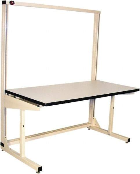 Proline - 60 Wide x 30" Deep x 36" High, Static Dissipative Workbench - Adjustable Height Legs, Beige - Industrial Tool & Supply